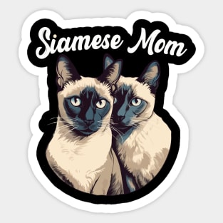 Cat Mom Siamese Cat Heart Sticker